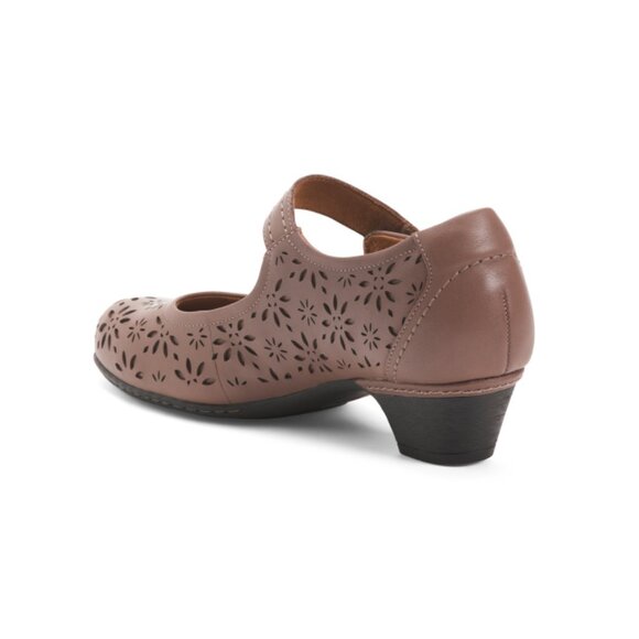 COBB HILL ROCKPORT Brown Wide Width Leather Alesia Comfort Mary Jane Pumps - Picture 2 of 2